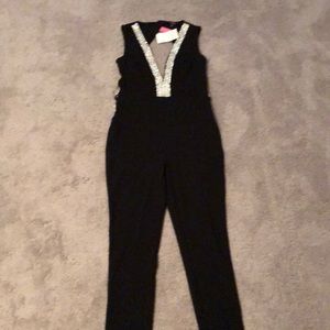 Medium Diva Boutique black jumpsuit w/rhinestones